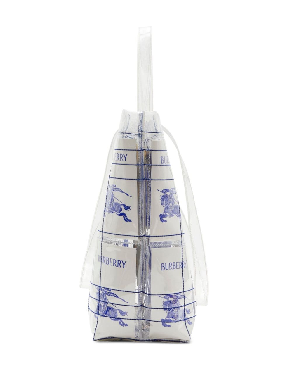 Burberry Men's Ekd Logo-Tag Transparent Tote Bag