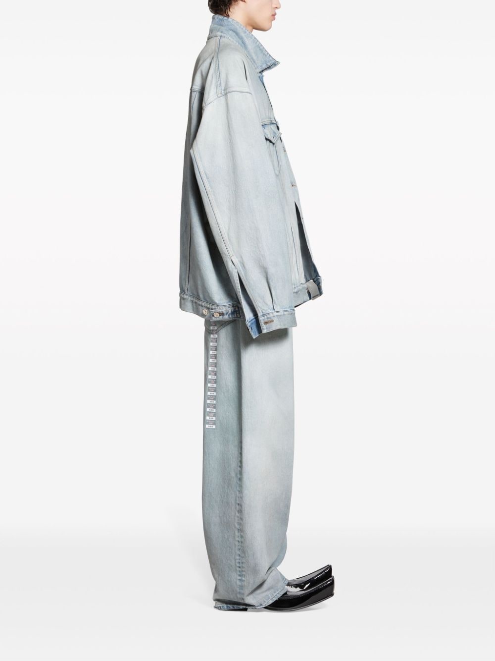 Balenciaga Men's Denim Jacket With Flap Pockets And Drop Shoulder