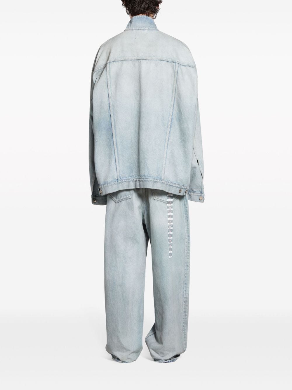 Balenciaga Men's Denim Jacket With Flap Pockets And Drop Shoulder