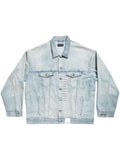 Balenciaga Men's Denim Jacket With Flap Pockets And Drop Shoulder