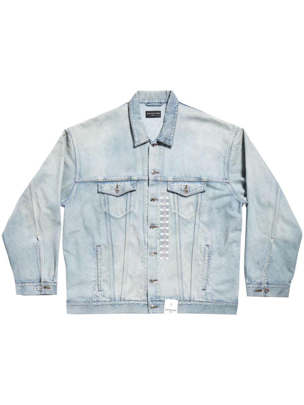 Balenciaga Men's Denim Jacket With Flap Pockets And Drop Shoulder
