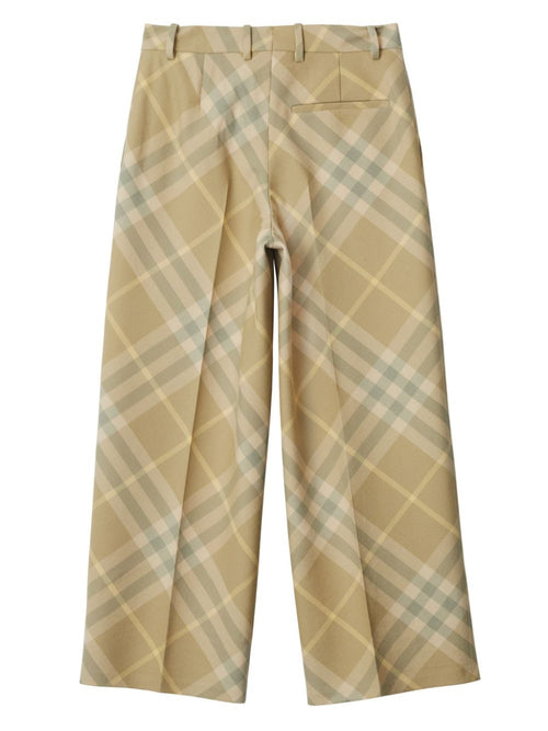 Burberry Women's Check-Print Tailored Wool Trousers