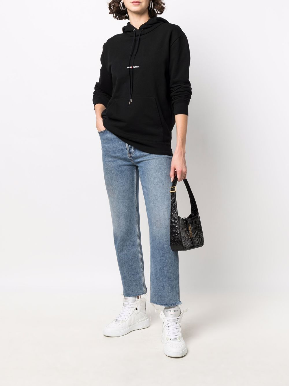 Saint Laurent Women's Logo Print Hoodie