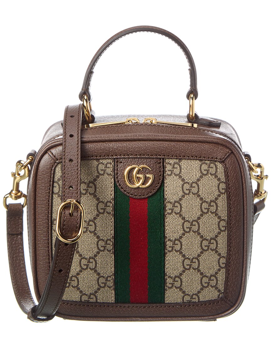 Gucci Ophidia Mini Gucci Supreme Canvas & Leather Top Handle Bag