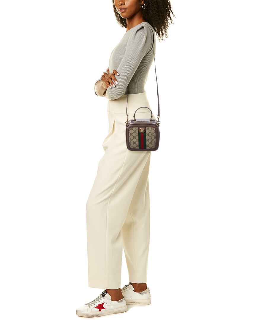 Gucci Ophidia Mini Gucci Supreme Canvas & Leather Top Handle Bag