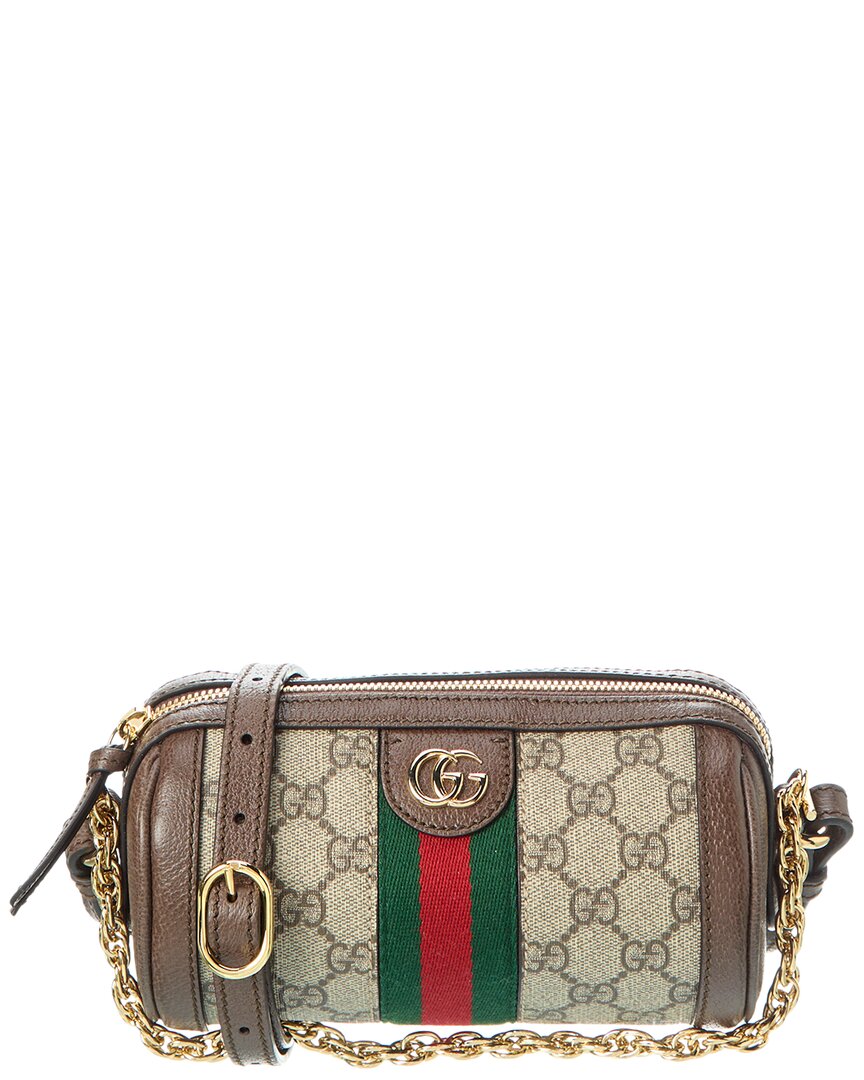 Gucci Ophidia Mini Gucci Supreme Canvas & Leather Crossbody