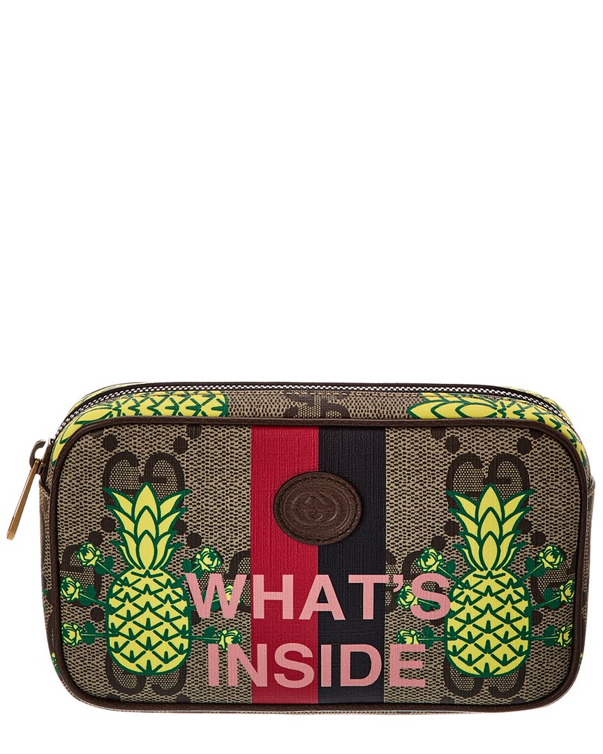Gucci Gucci Canvas & Leather Pouch