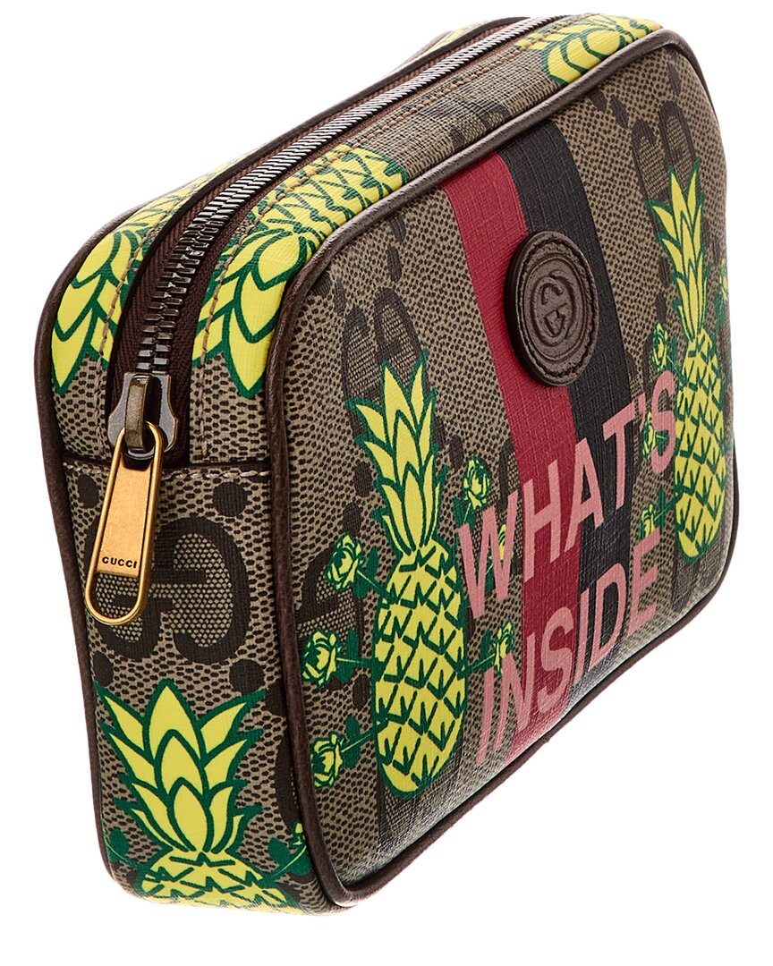 Gucci Gucci Canvas & Leather Pouch