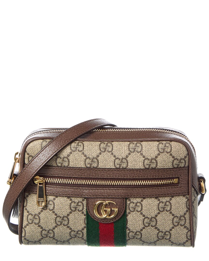 Gucci Ophidia Mini Gucci Supreme Canvas & Leather Camera Bag