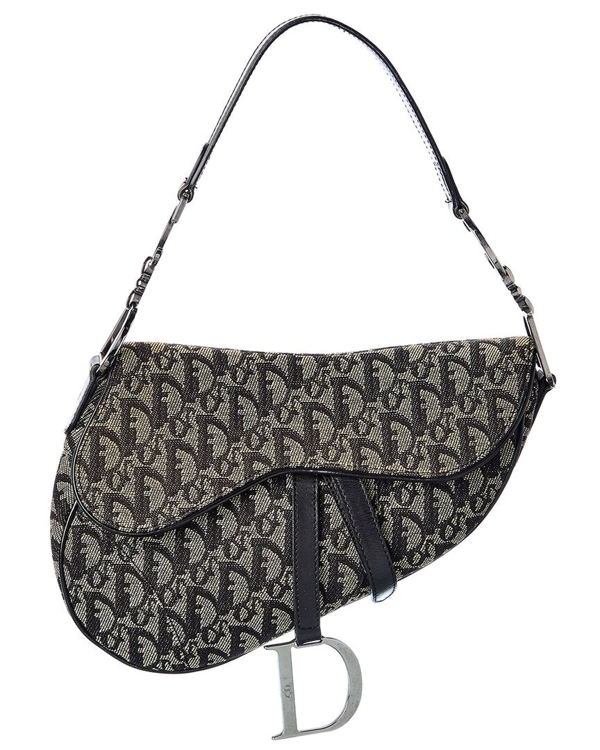 Dior Black Canvas Oblique Saddle Bag ( 1"1 Rep)