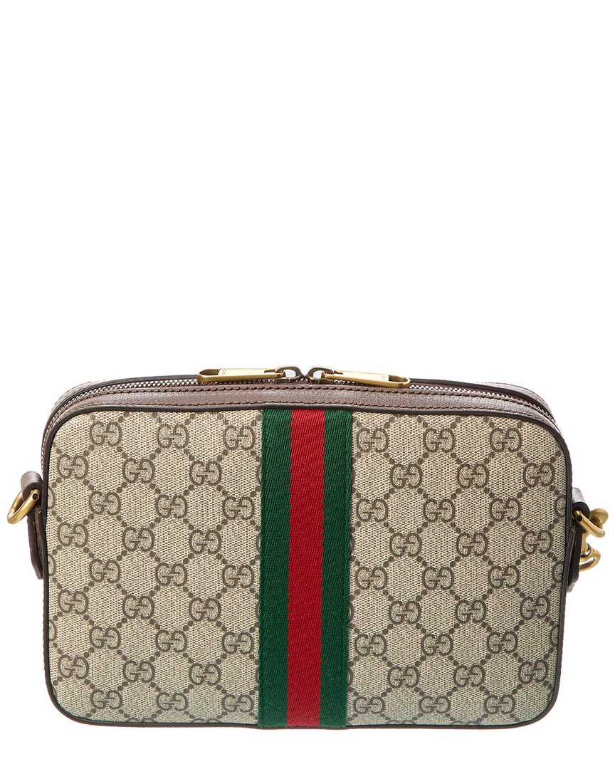 Gucci Ophidia Gucci Supreme Canvas & Leather Shoulder Bag