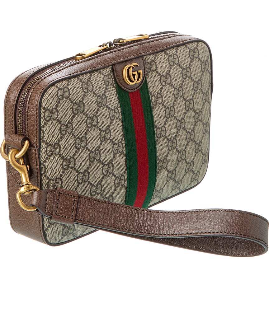 Gucci Ophidia Gucci Supreme Canvas & Leather Shoulder Bag