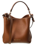 Gucci Gucci Mini Emblem Leather Bucket Bag