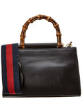 Gucci Black Leather Bamboo Nymphaea Bag ( 1"1 Rep)