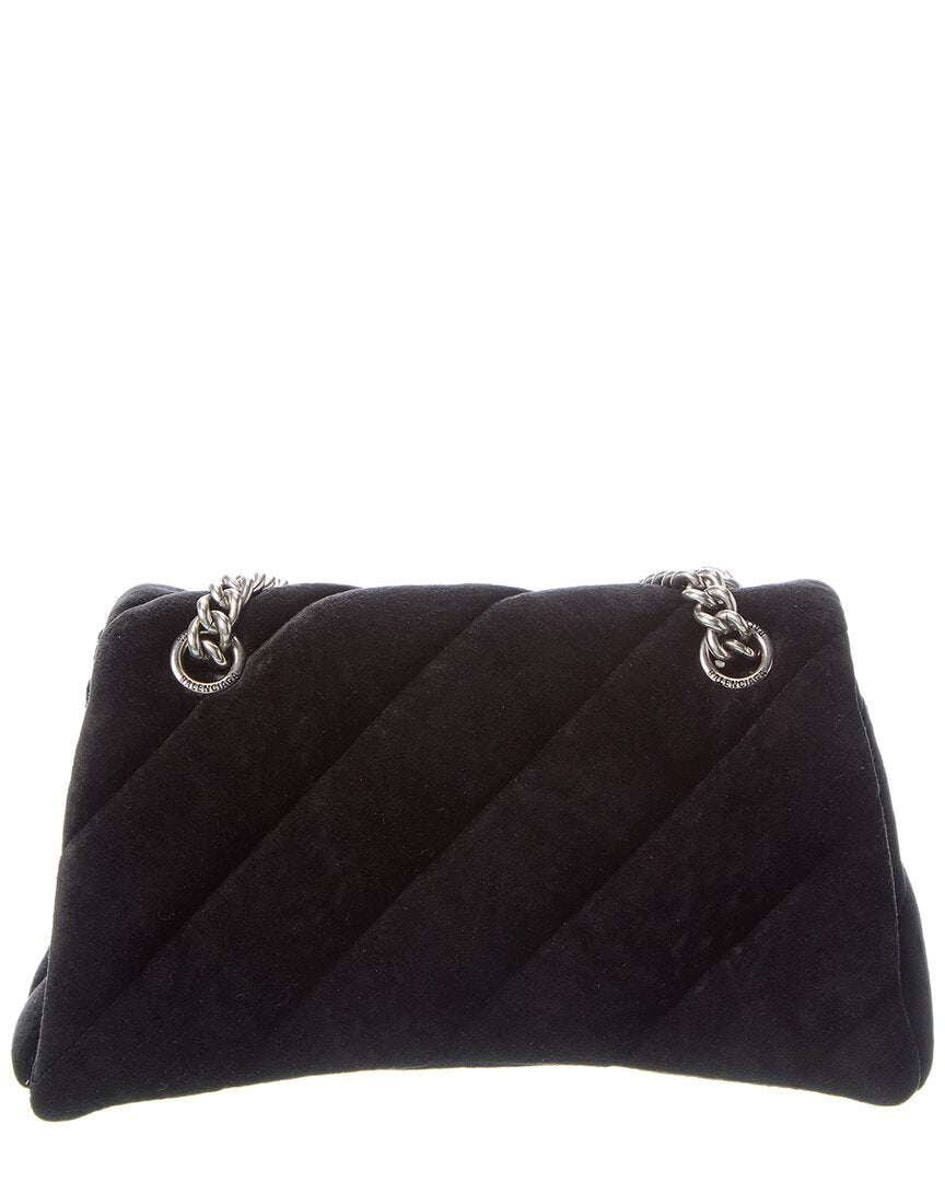 Balenciaga Crush Chain Small Velour Crossbody