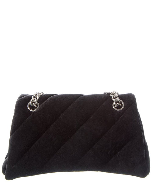 Balenciaga Crush Chain Small Velour Crossbody