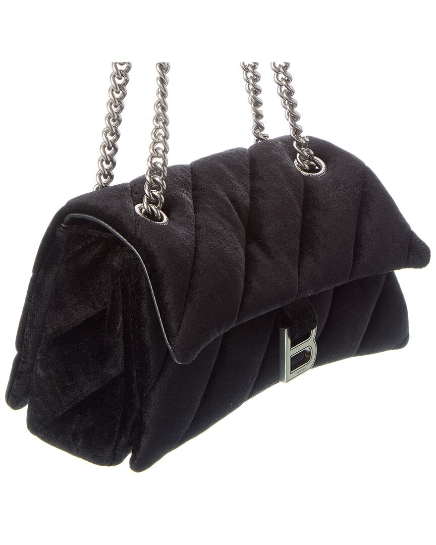 Balenciaga Crush Chain Small Velour Crossbody