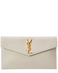 Saint Laurent Upt1"1 Rep Leather Pouch, White