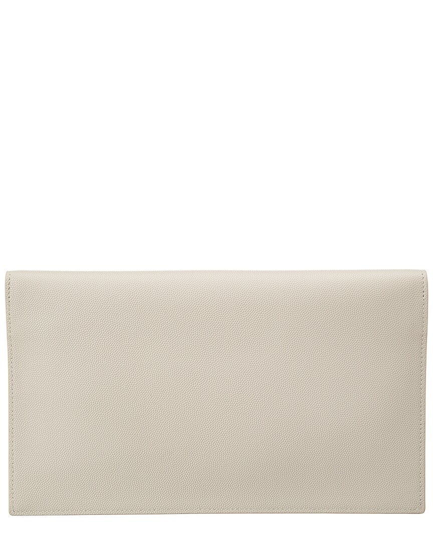 Saint Laurent Upt1"1 Rep Leather Pouch, White
