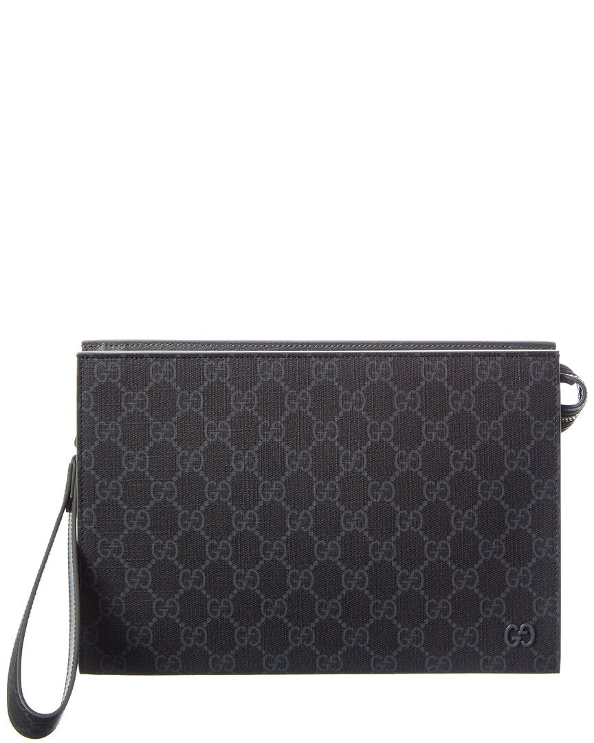 Gucci Gucci Supreme Canvas & Leather Pouch