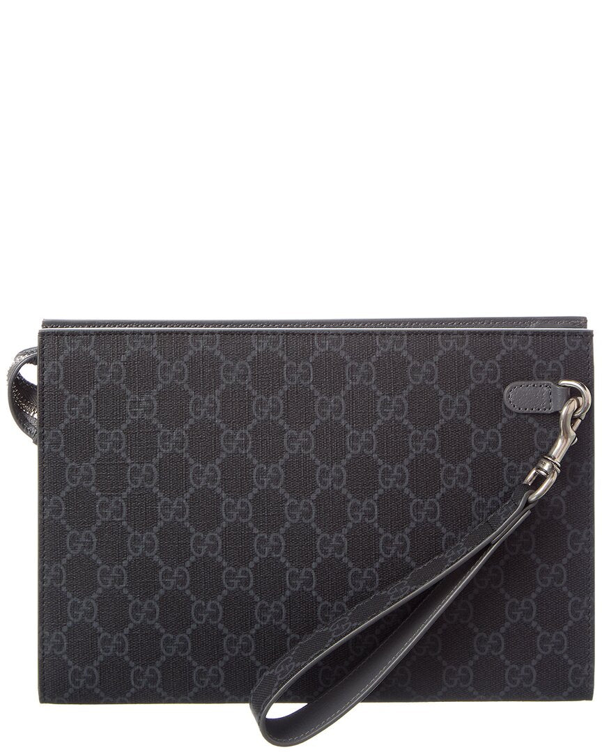 Gucci Gucci Supreme Canvas & Leather Pouch