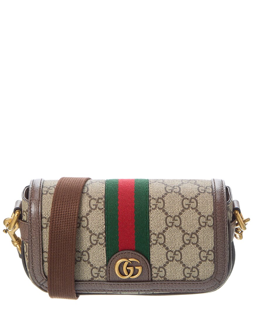 Gucci Ophidia Super Mini Gucci Supreme Canvas & Leather Shoulder Bag