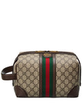 Gucci Savoy Gucci Supreme Canvas & Leather Toiletry Case