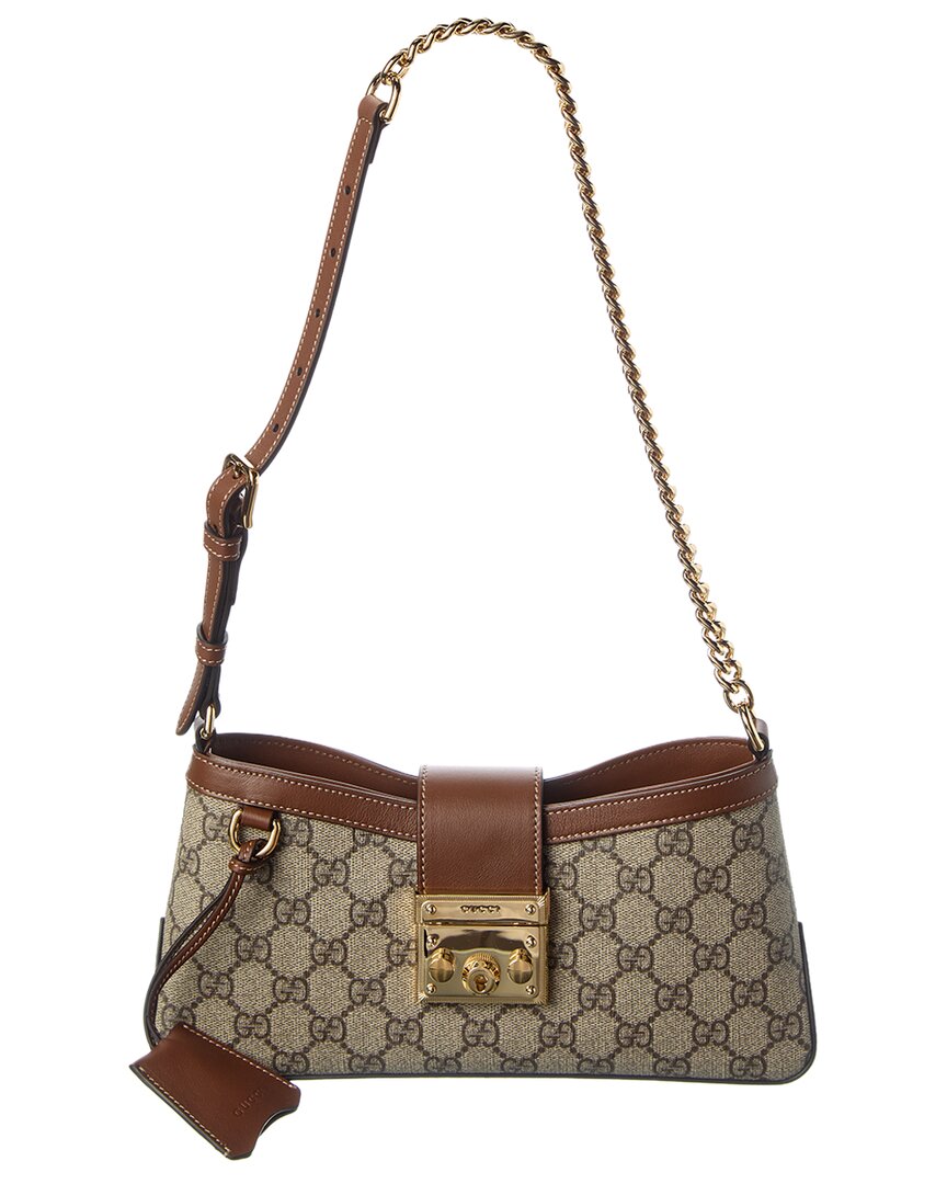 Gucci Small Gucci Supreme Canvas & Leather Hobo Bag