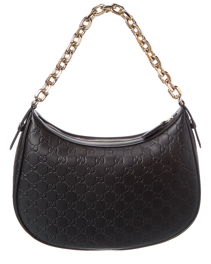 Gucci Gucci Emblem Large Leather Hobo Bag