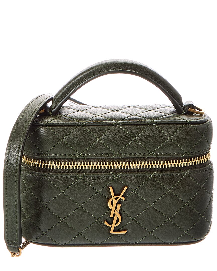 Saint Laurent Gaby Micro Leather Cosmetic Case