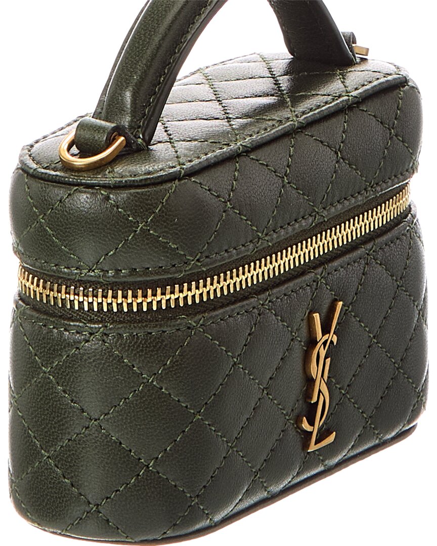Saint Laurent Gaby Micro Leather Cosmetic Case