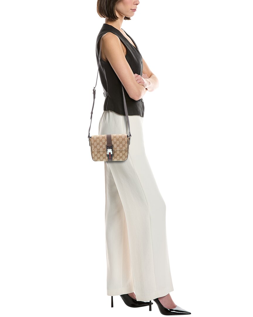 Gucci Mini Gucci Canvas & Leather Shoulder Bag