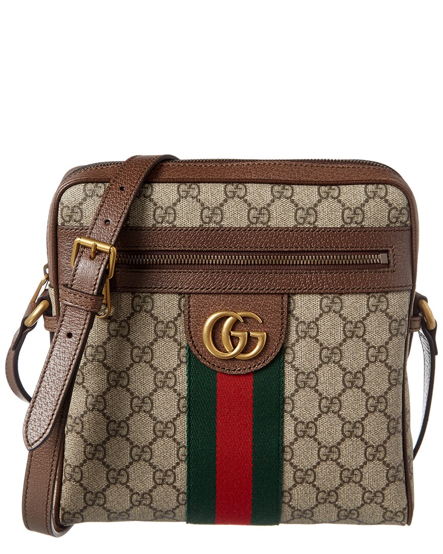 Gucci Ophidia Gucci Supreme Canvas & Leather Small Messenger Bag