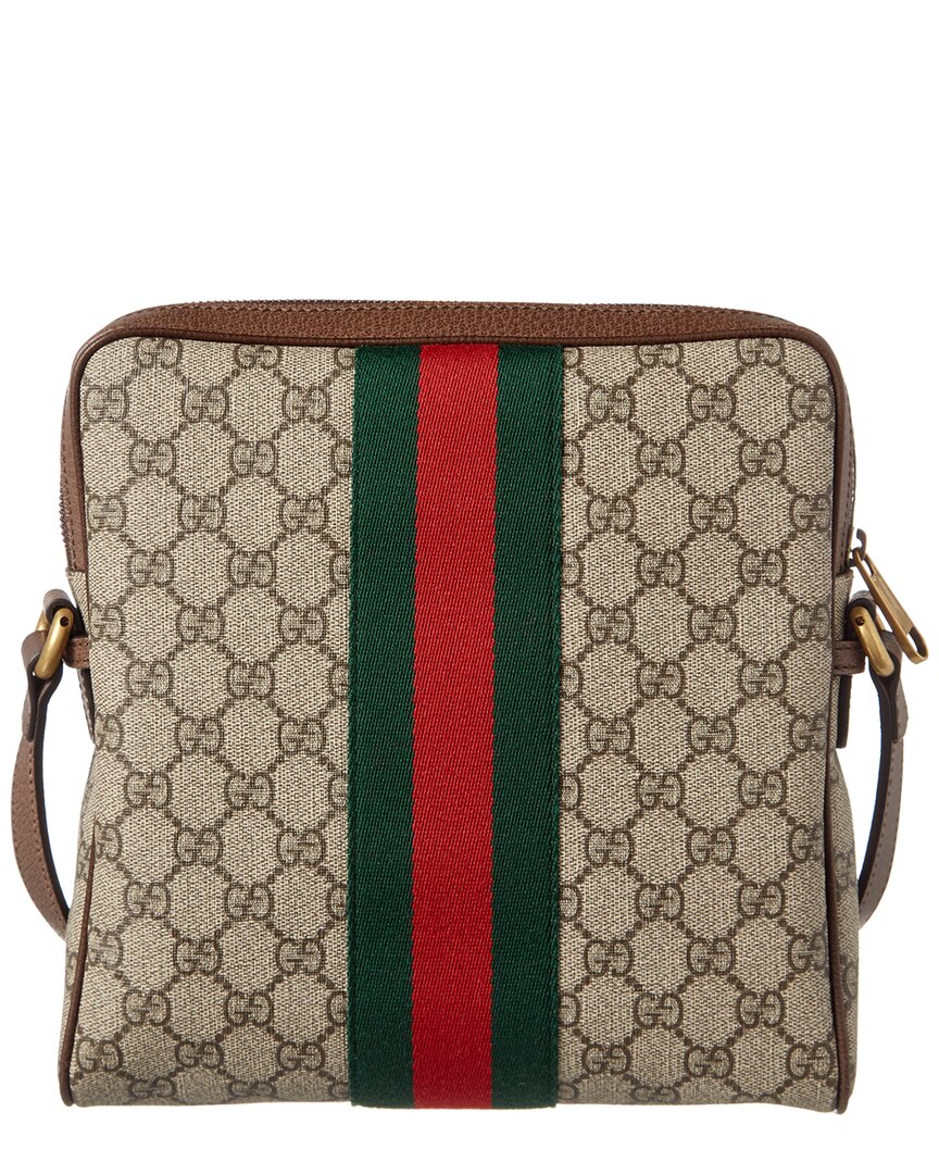 Gucci Ophidia Gucci Supreme Canvas & Leather Small Messenger Bag