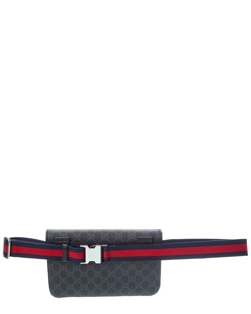 Gucci Small Gucci Supreme Canvas & Leather Belt