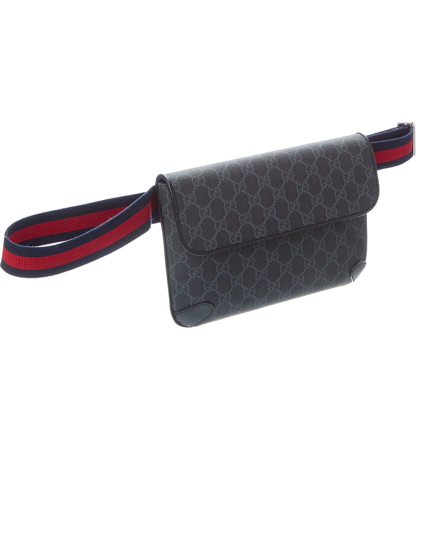 Gucci Small Gucci Supreme Canvas & Leather Belt