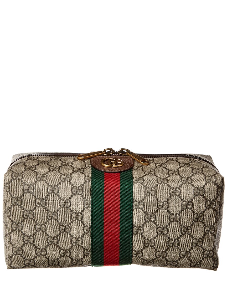 Gucci Ophidia Gucci Supreme Canvas & Leather Toiletry Case