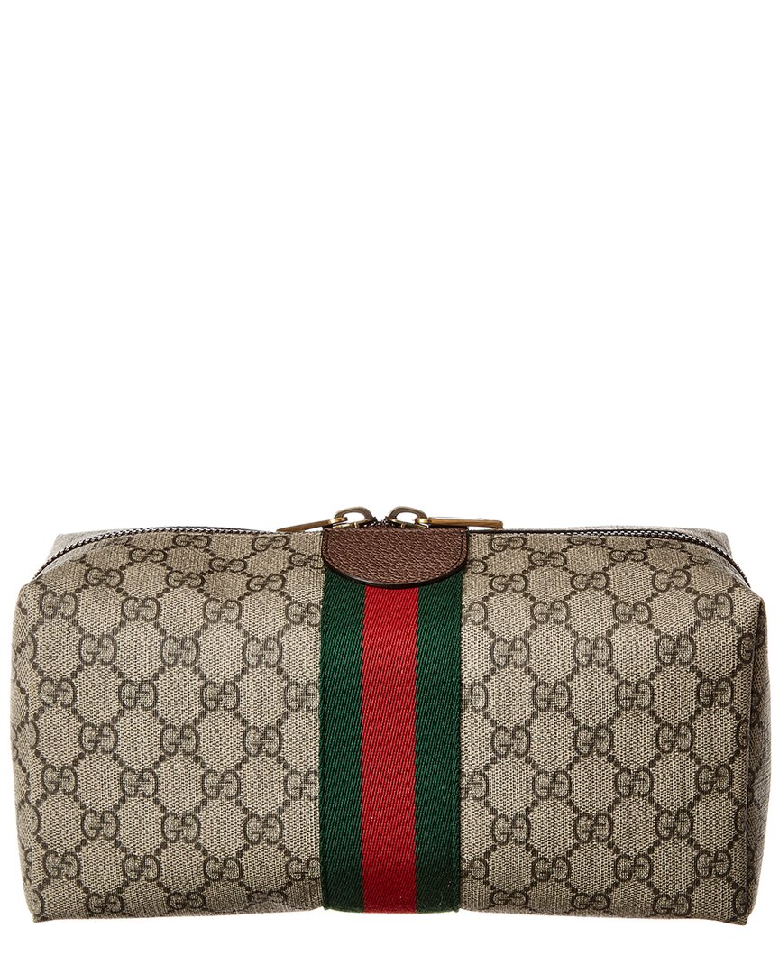 Gucci Ophidia Gucci Supreme Canvas & Leather Toiletry Case