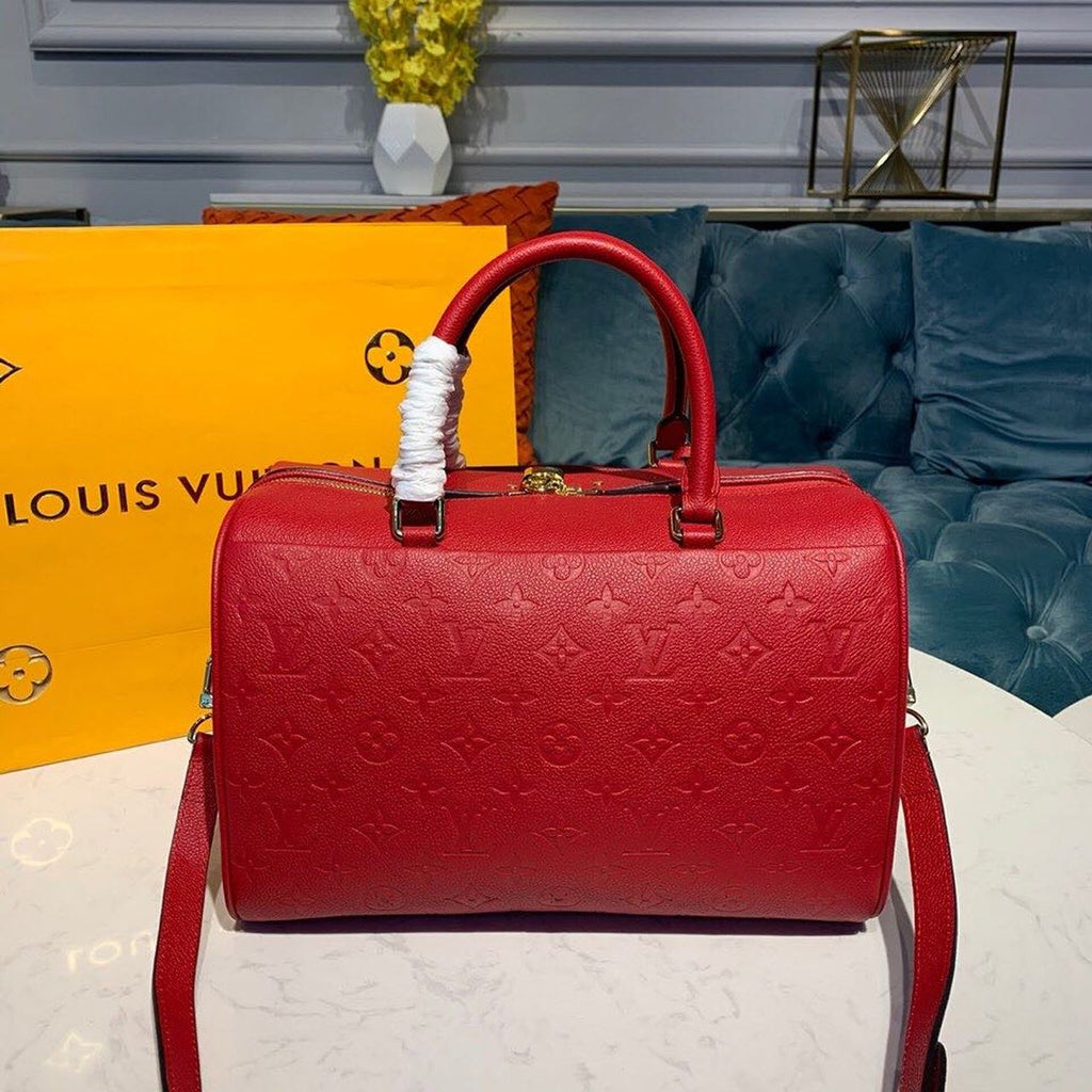 Louis Vuitton Speedy Bandouliere 30 Monogram Empreinte Cherry Red For Women,  Shoulder And Crossbody Bags 11.8in/30cm Louis Vuitton