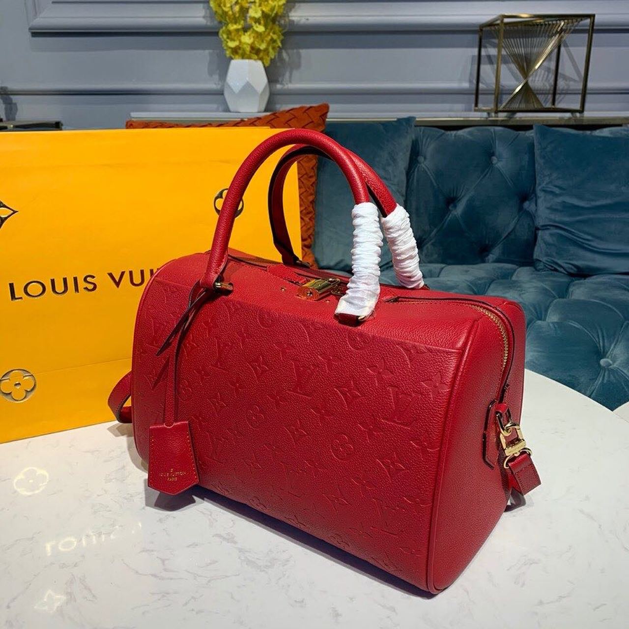 Louis Vuitton Speedy Bandouliere 30 Monogram Empreinte Cherry Red For Women,  Shoulder And Crossbody Bags 11.8in/30cm Louis Vuitton