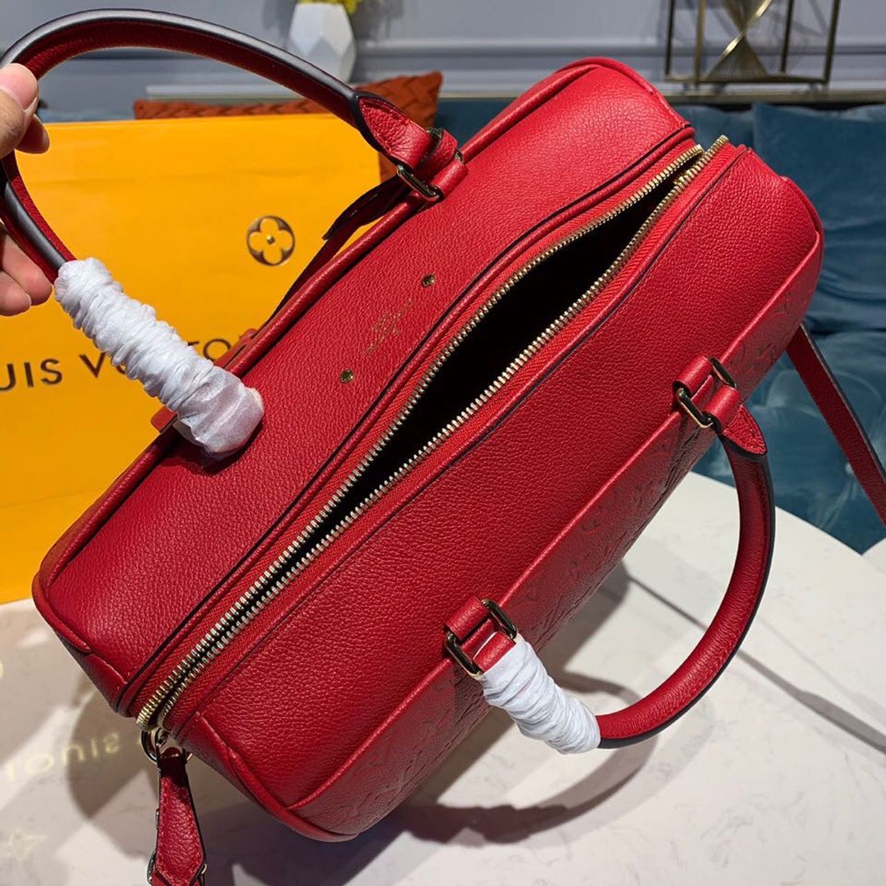 Louis Vuitton Speedy Bandouliere 30 Monogram Empreinte Cherry Red For Women,  Shoulder And Crossbody Bags 11.8in/30cm Louis Vuitton