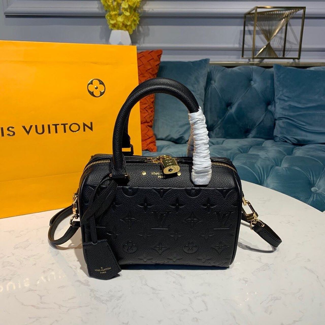 Louis Vuitton Speedy Bandouliere 20 Monogram Empreinte Black For Women,  Shoulder And Crossbody Bags 7.8in/20cm Louis Vuitton M42394
