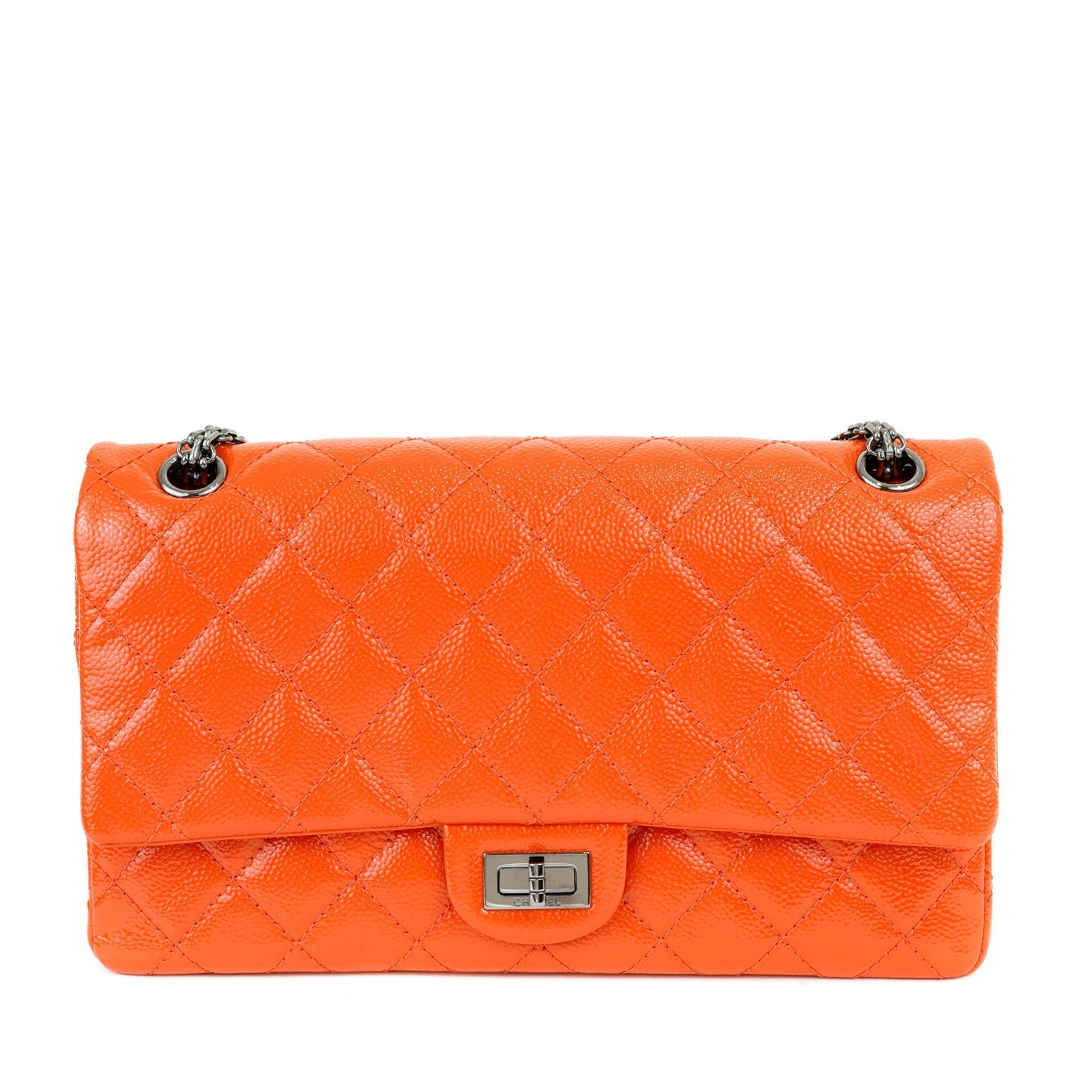 Chanel Tangerine Quilted Glazed Caviar Classic Reissue