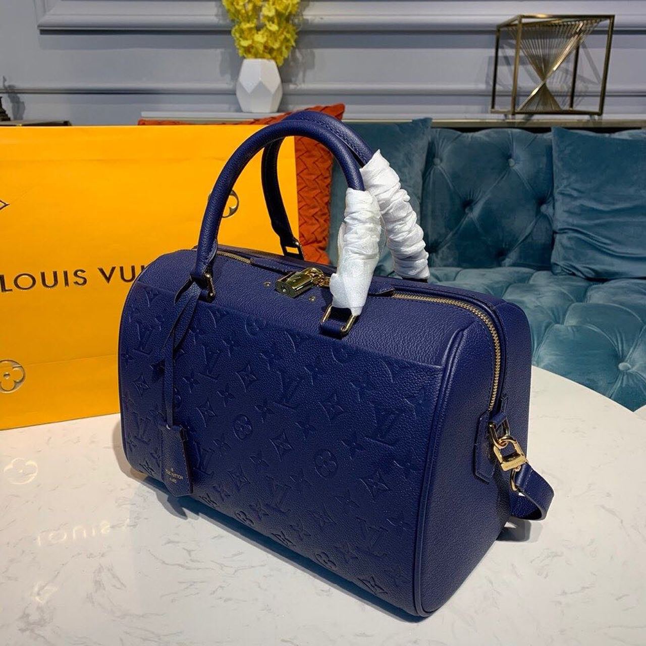 Louis Vuitton Speedy Bandouliere 30 Monogram Empreinte Blue For Women,  Shoulder And Crossbody Bags 11.8in/30cm Louis Vuitton