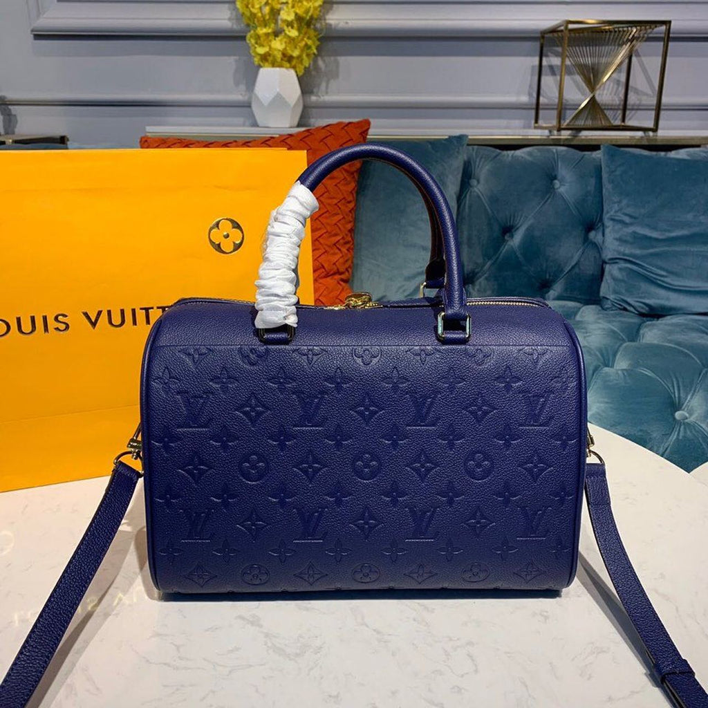 Louis Vuitton Speedy Bandouliere 30 Monogram Empreinte Blue For Women,  Shoulder And Crossbody Bags 11.8in/30cm Louis Vuitton