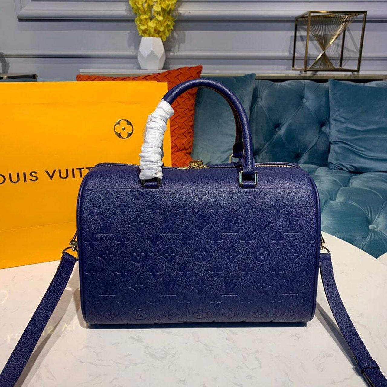 Louis Vuitton Speedy Bandouliere 30 Monogram Empreinte Blue For Women,  Shoulder And Crossbody Bags 11.8in/30cm Louis Vuitton