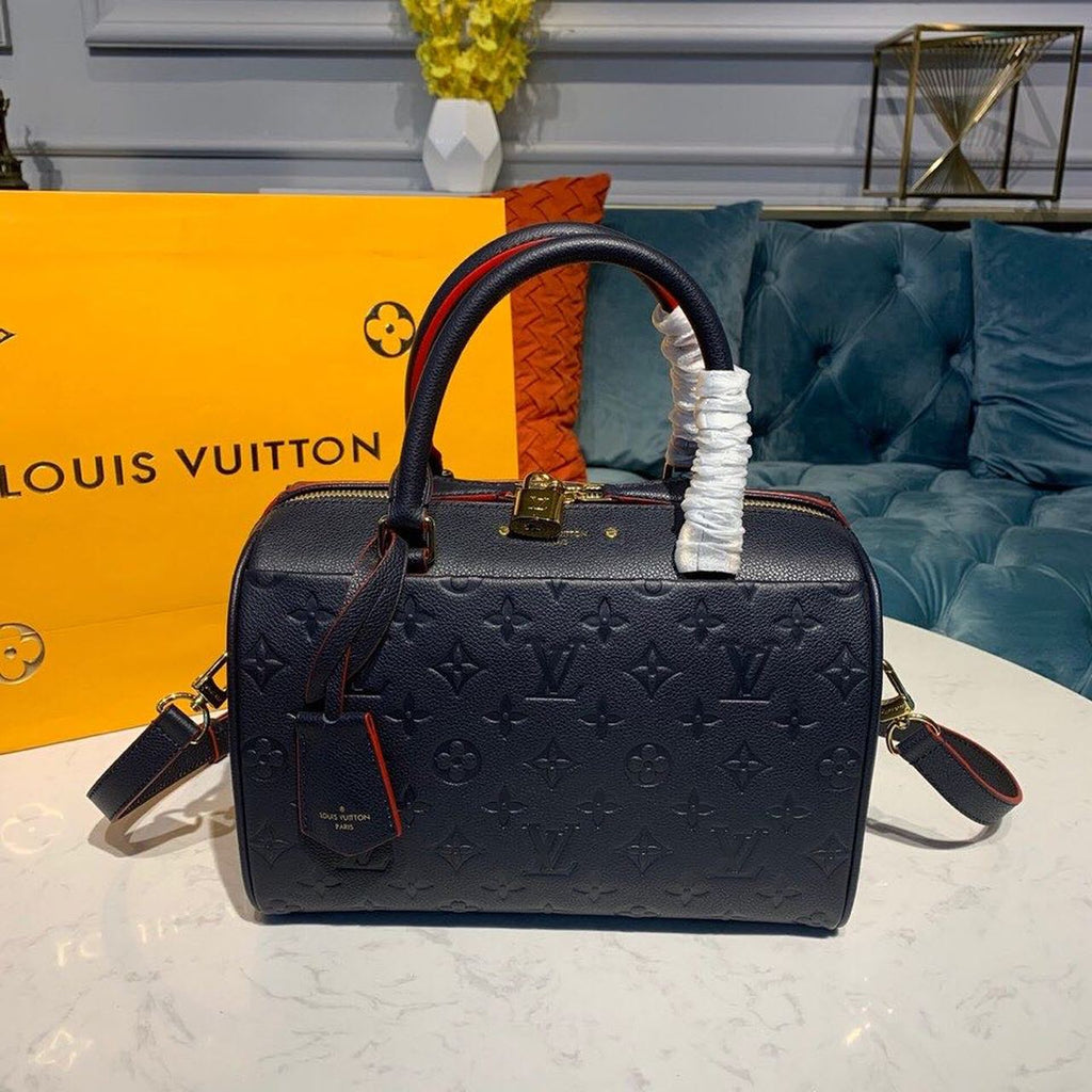 Louis Vuitton Speedy Bandouliere 25 Monogram Empreinte Navy Blue For Women,  Shoulder And Crossbody Bags 9.8in/25cm Louis Vuitton