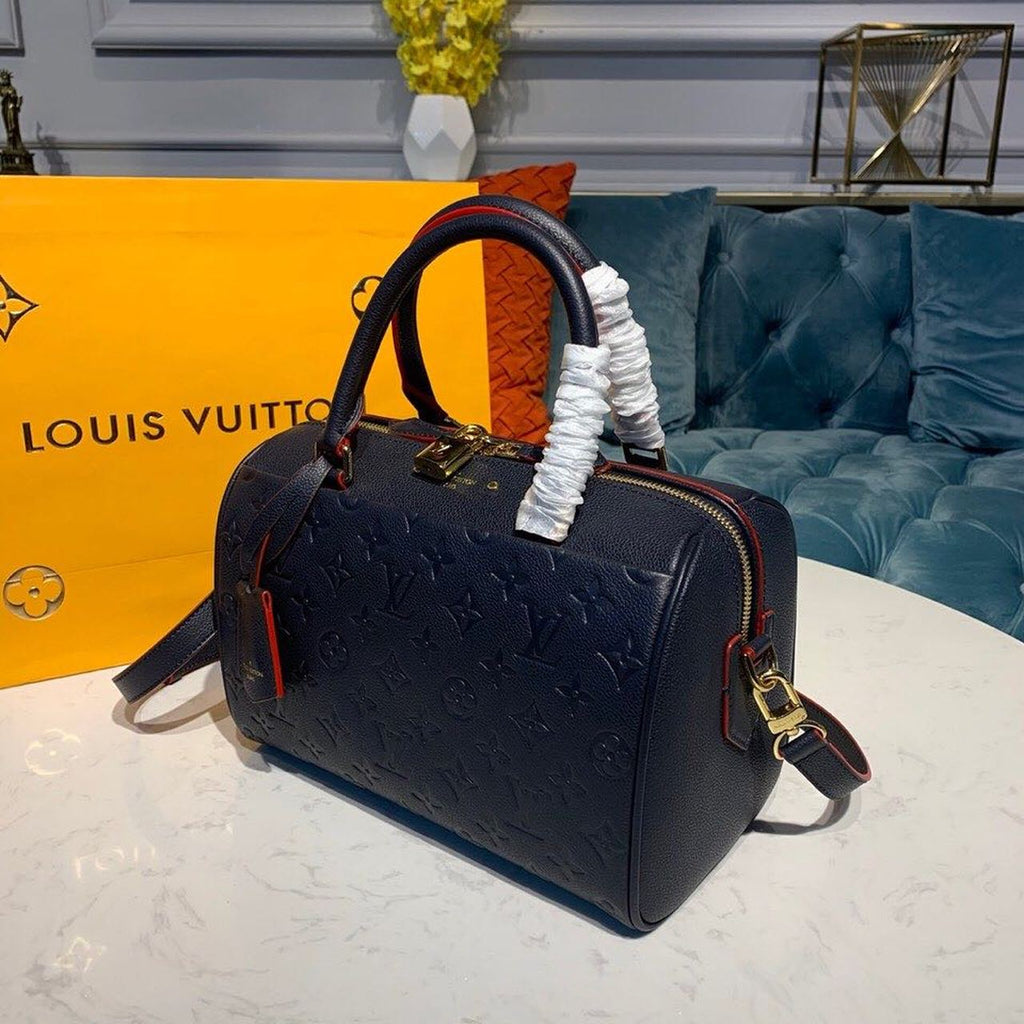 Louis Vuitton Speedy Bandouliere 25 Monogram Empreinte Navy Blue For Women,  Shoulder And Crossbody Bags 9.8in/25cm Louis Vuitton