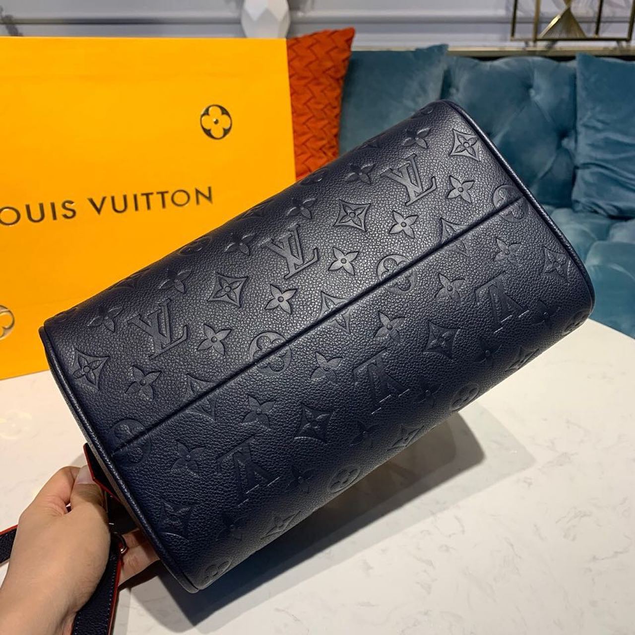 Louis Vuitton Speedy Bandouliere 25 Monogram Empreinte Navy Blue For Women,  Shoulder And Crossbody Bags 9.8in/25cm Louis Vuitton