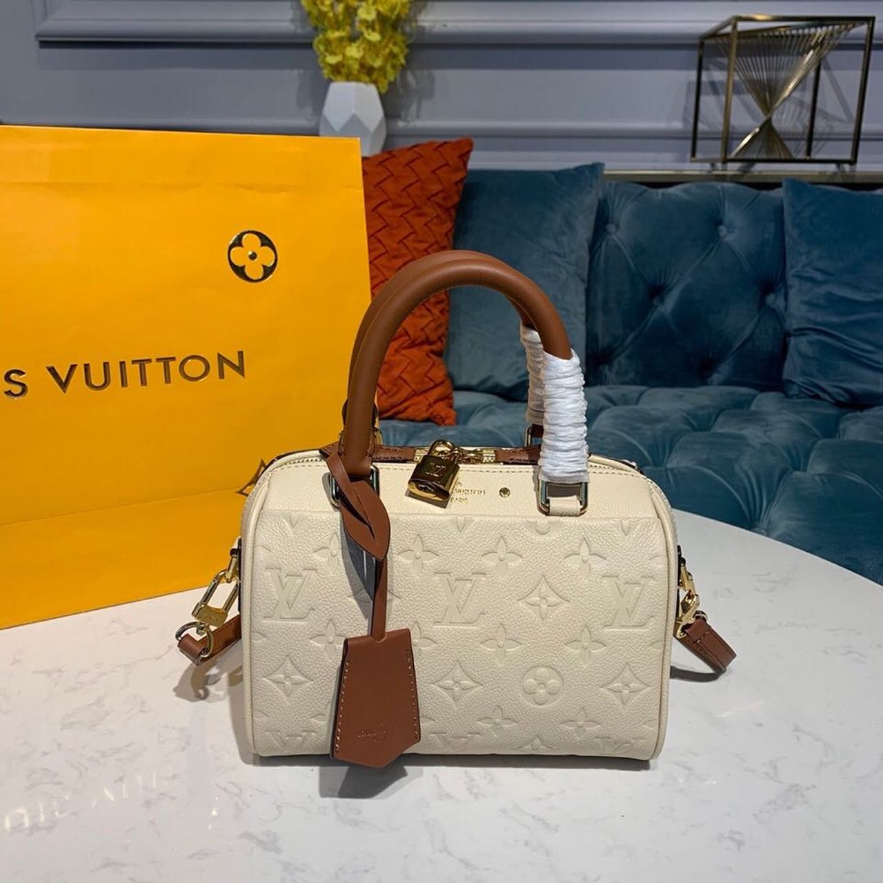 Louis Vuitton Speedy Bandouliere 20 Monogram Empreinte Creme For Women,  Shoulder And Crossbody Bags 7.8in/20cm Louis Vuitton